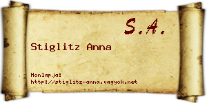 Stiglitz Anna névjegykártya